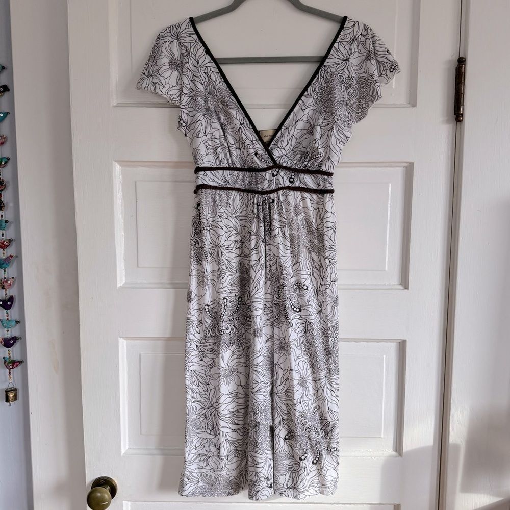 Ella Moss Flutter Sleeve Floral Boho 100%Cotton Dress